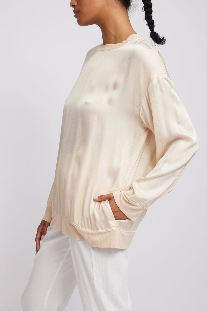 Shell Matte Satin Drop Shoulder Sweatshirt