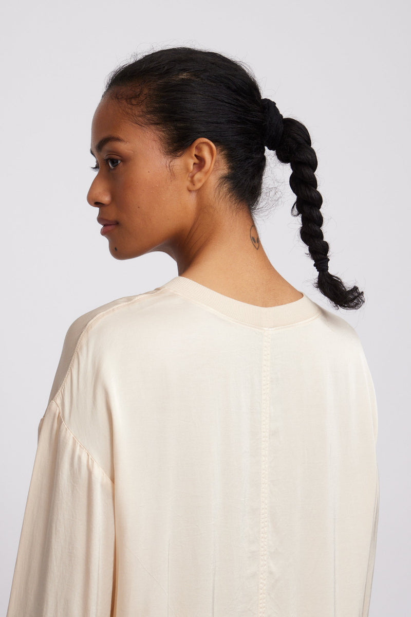 Shell Matte Satin Drop Shoulder Sweatshirt