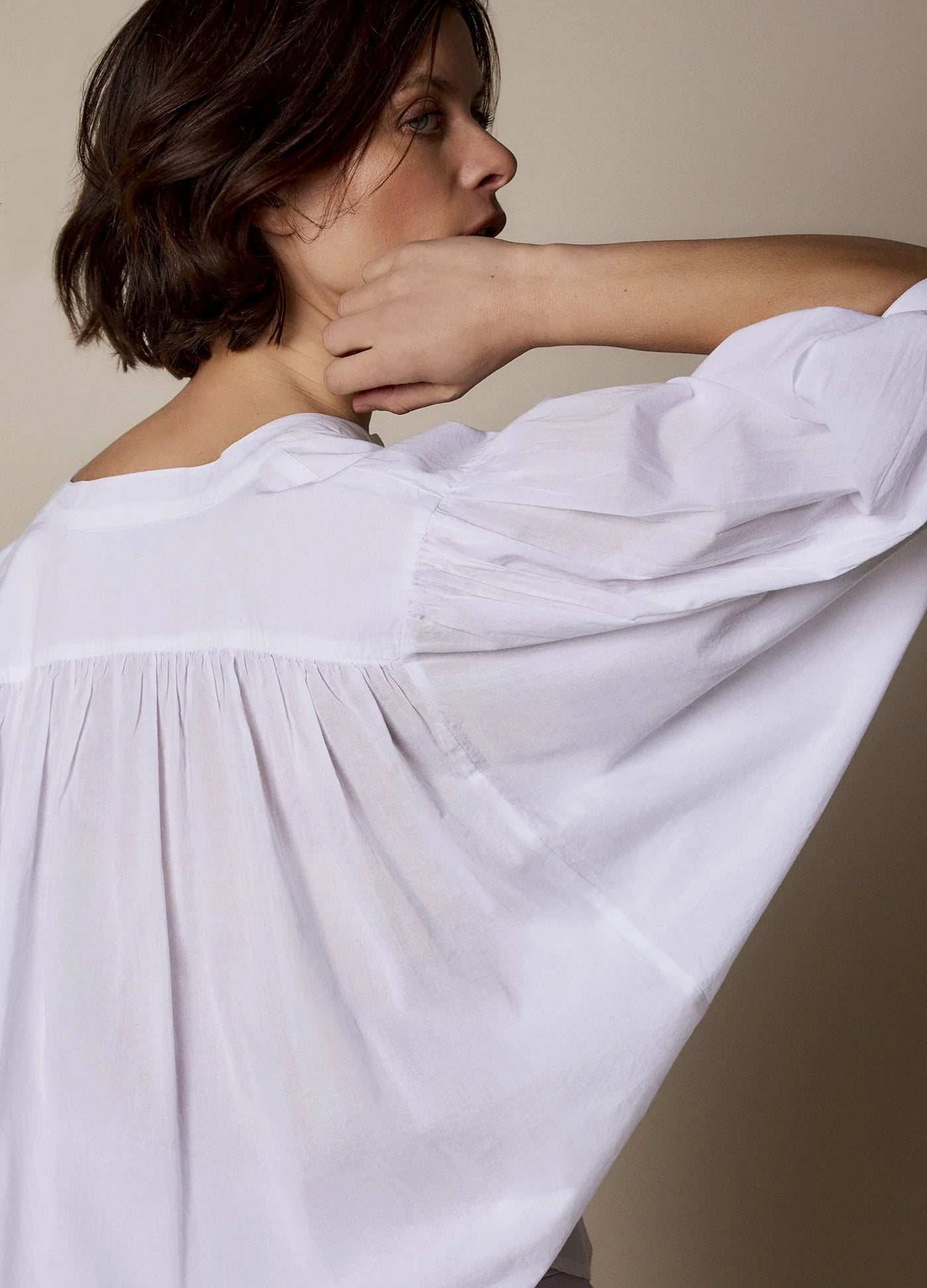 Cotton Voile Blouse | White – Well Heeled