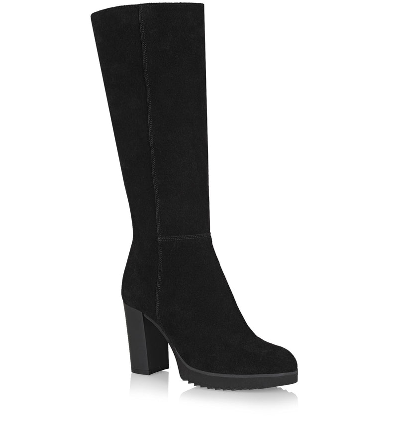 Monique Suede Tall Boot | Black