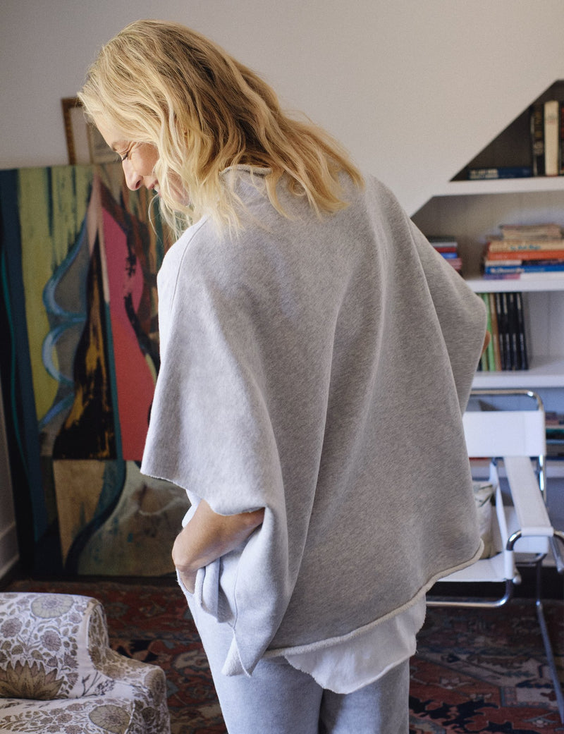 Audrey Funnel Neck Capelet | Grey Melange