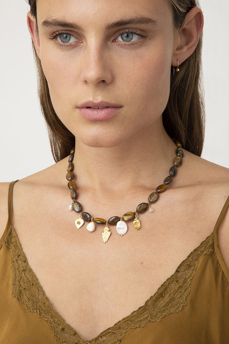 Beaded Necklace | Bronzite