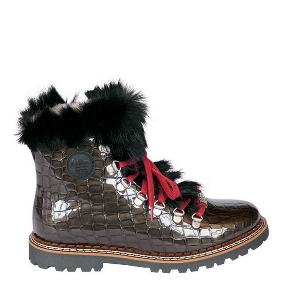 Splugen Fur Bootie | Anthracite Croc