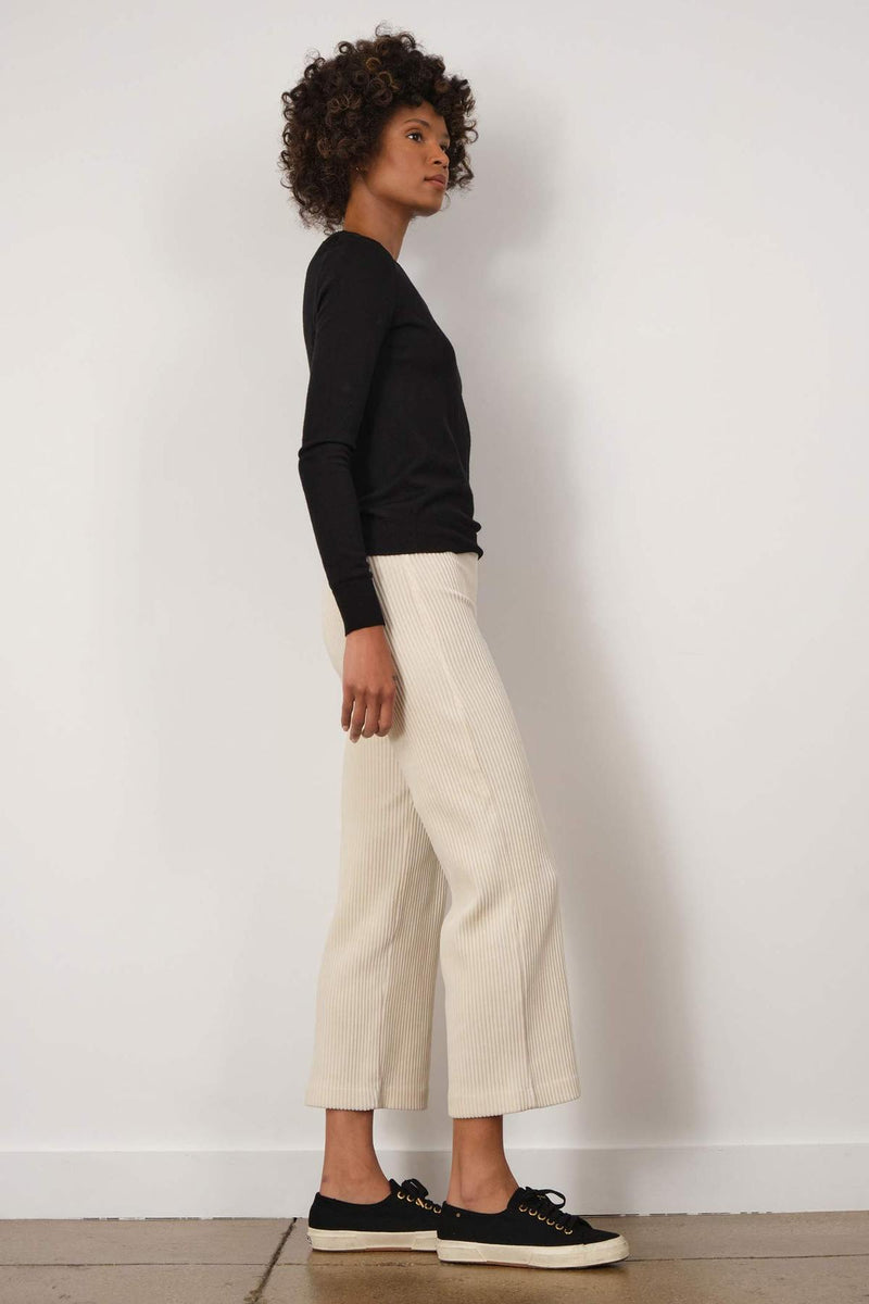 Alex Wide Leg Crop Corduroy Pant | Off White