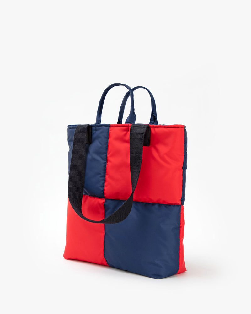 Navy Quilted Puffer Tote