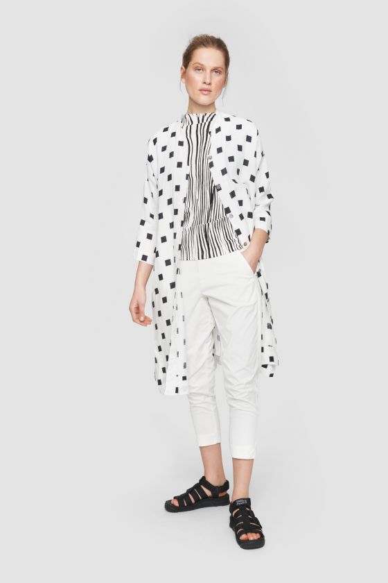 Lily Linen Checkered Tunic Dress | Black & White