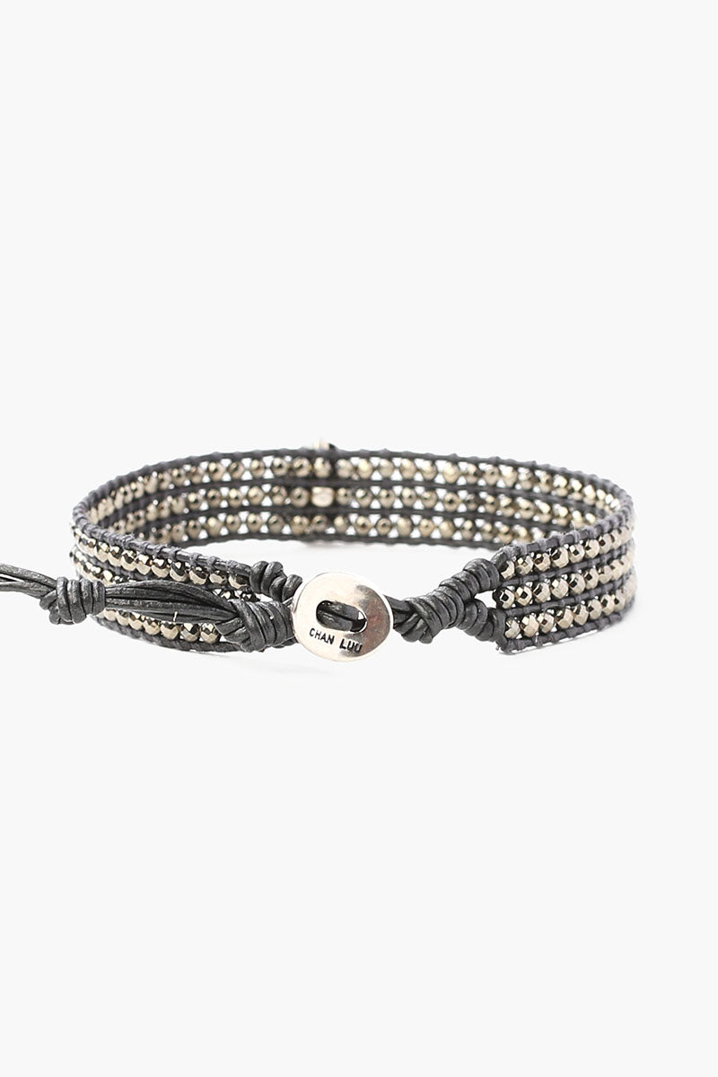 Semi Precious Stone Single Wrap Bracelet | Hematite