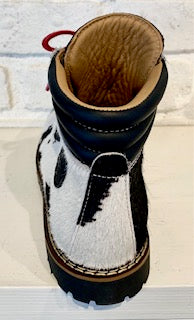 Town 2 Bootie | Black & White Cowhide