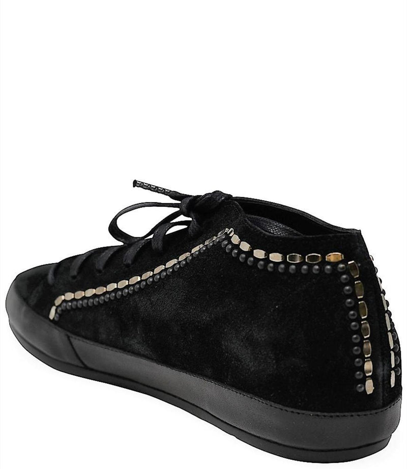 Nix Mid Top Hair Calf Sneaker | Black & Leopard