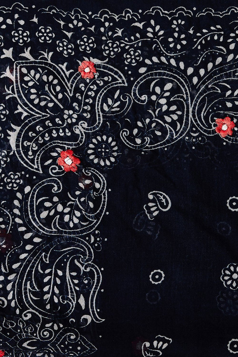 Mood Indigo Embroidered Bandana