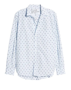 Eileen Cotton Button Down | Blue Stripe & Hearts