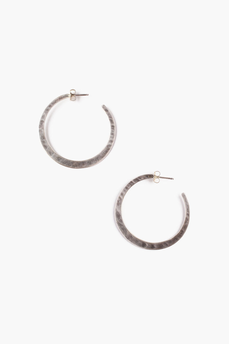 Hammered Hoops | Sterling Silver