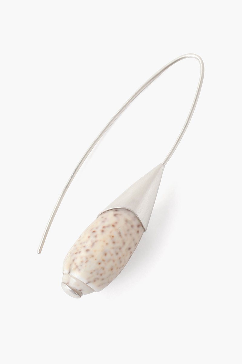 Shell Thread Through Earring | White