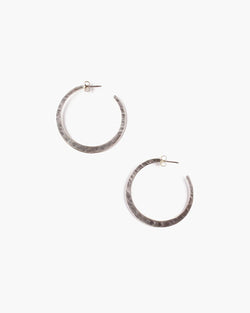 Hammered Hoops | Sterling Silver