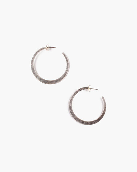 Hammered Hoops | Sterling Silver