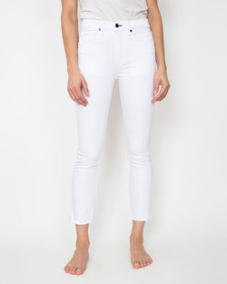 High Rise Crop Jean | White