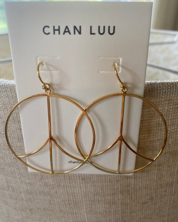 Gold Vermeil Peace Sign Hoop Earring