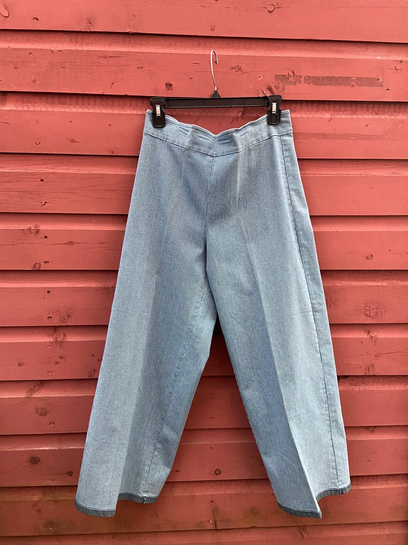 Alex Stripe Denim Crop Flare