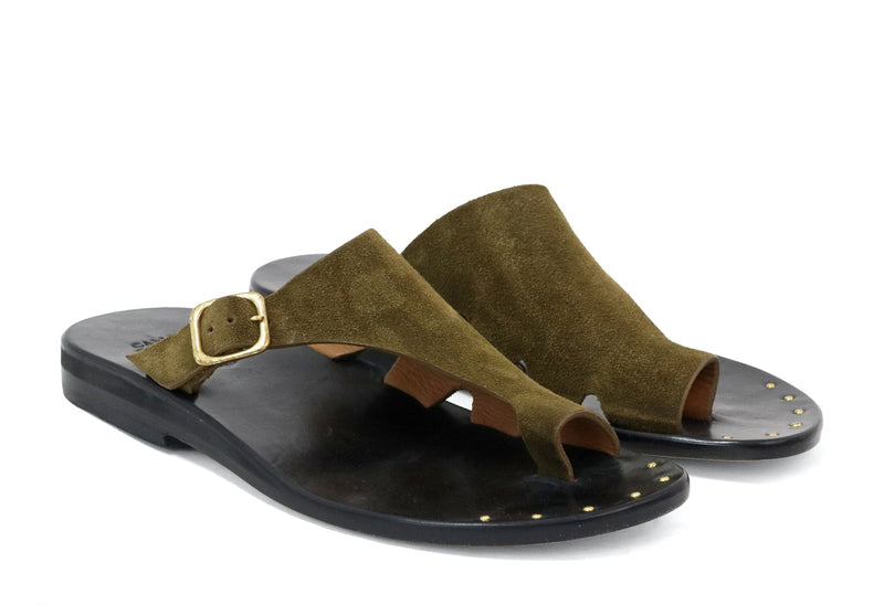 Evita Sandal | Moss Green