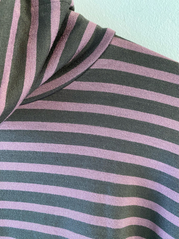 Majestic Soft Touch Stripe Turtleneck l Rose Kaki