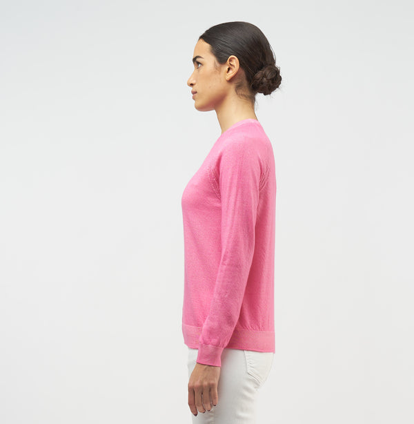 Tissue Cashmere Crewneck | Candy Pink