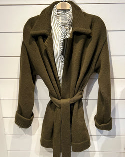 Cashmere Tie Blazer | Khaki