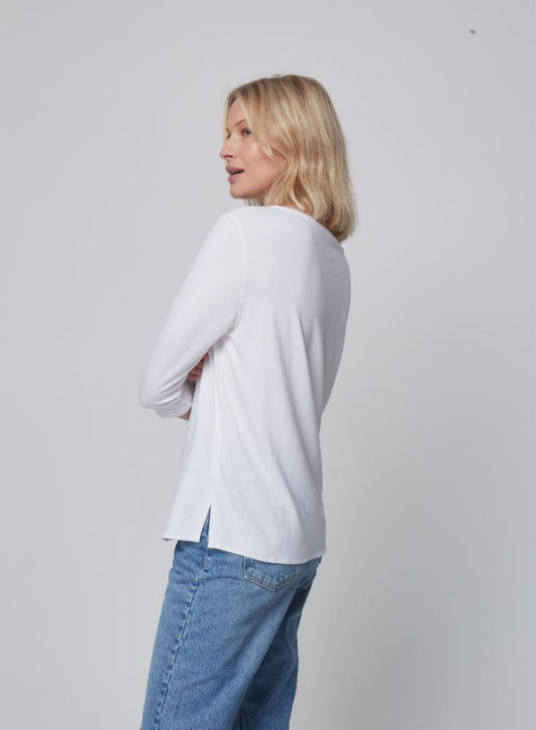 Soft Touch 3/4 Sleeve Relaxed Boatneck | Blanc