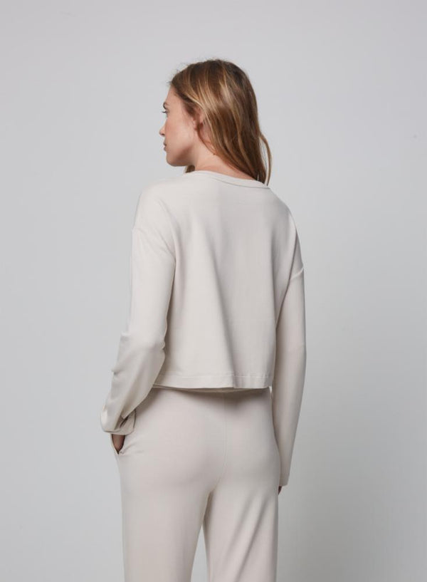 French Terry Cropped Raglan Pullover | Cloud