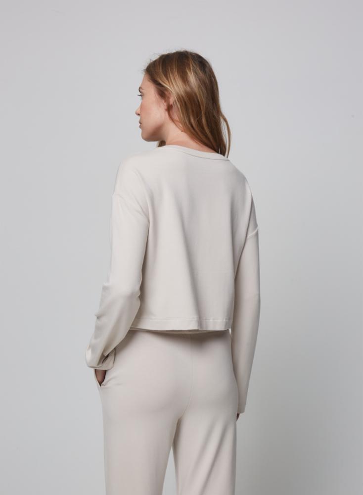 French Terry Cropped Raglan Pullover | Cloud