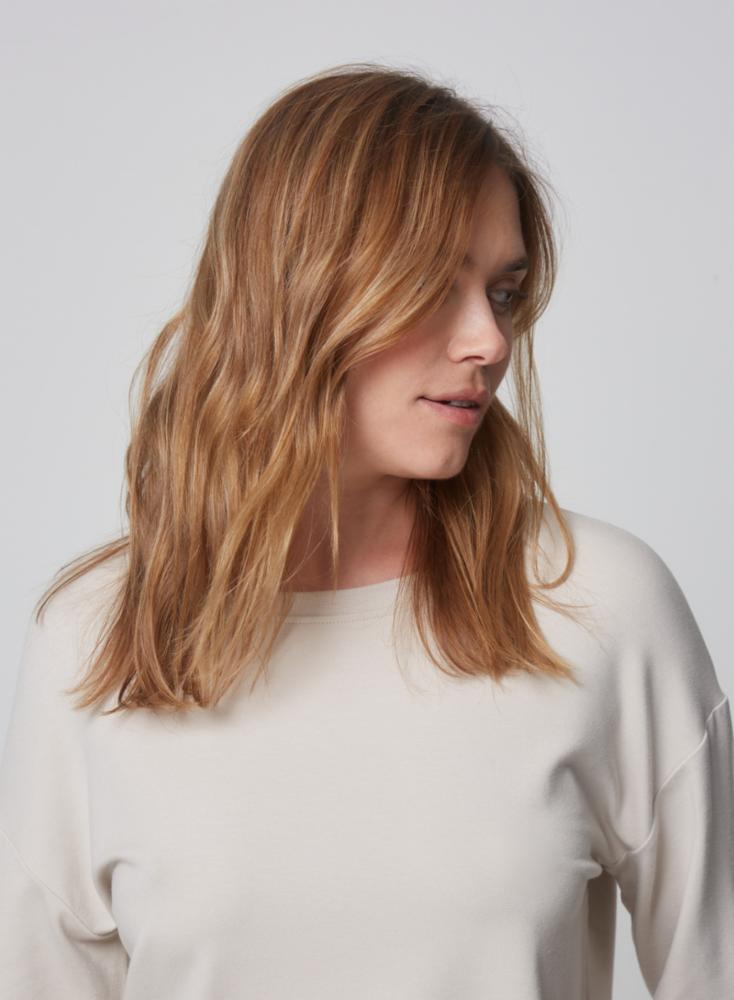 French Terry Cropped Raglan Pullover | Cloud