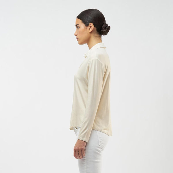 Soft Touch Metallic Button Down | Gold