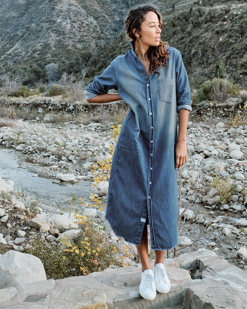 Rory Famous Denim Shirt Dress | Distressed Vintage