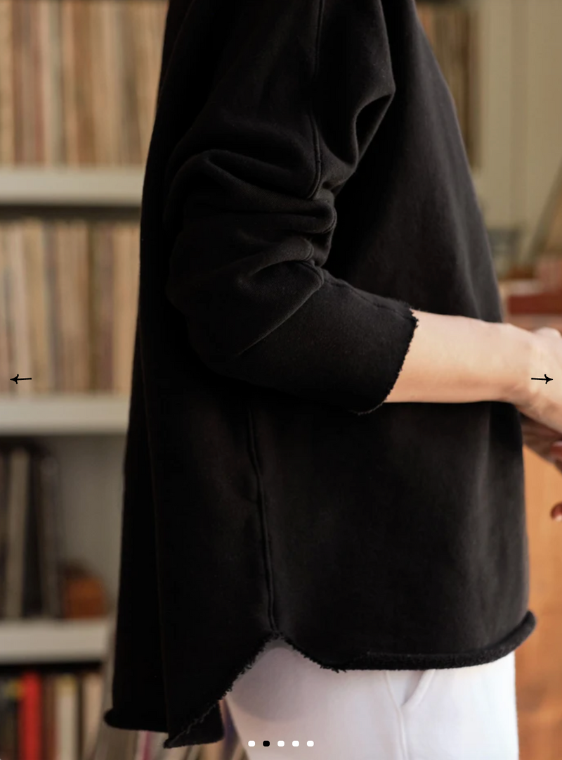 Effie Long Sleeve Funnel Neck Capelet | Black