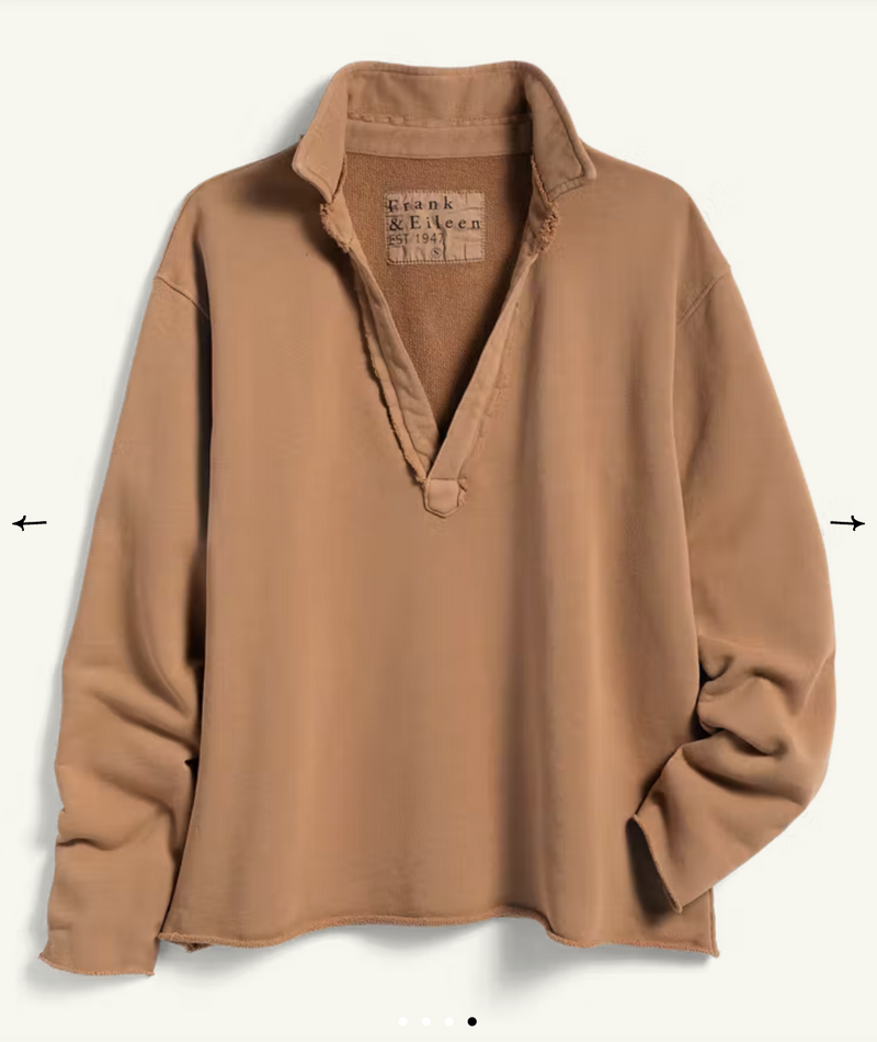 Popover Henley Sweatshirt | Camel