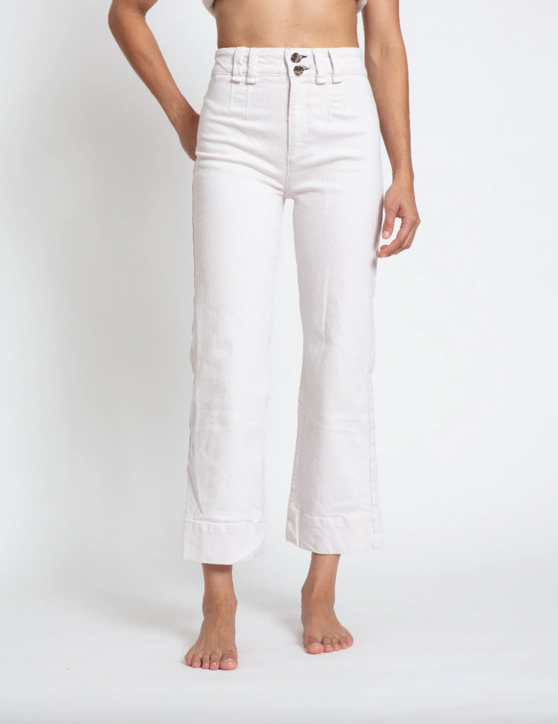 Landlubber Cropped Flare Jean | Ivory