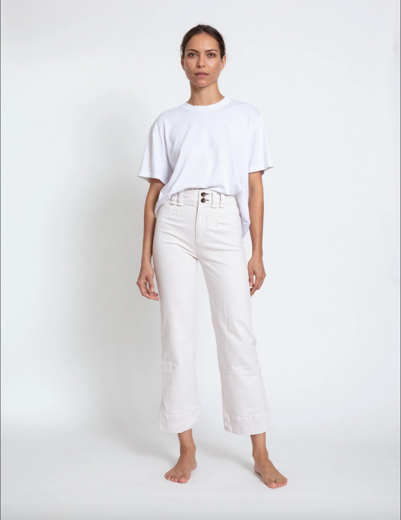Landlubber Cropped Flare Jean | Ivory