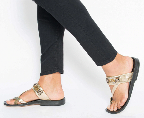 Viva Sandal | Gold Mirror