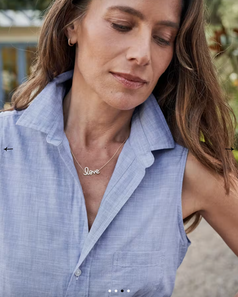 Fiona Woven Sleeveless Button Down | Light Blue