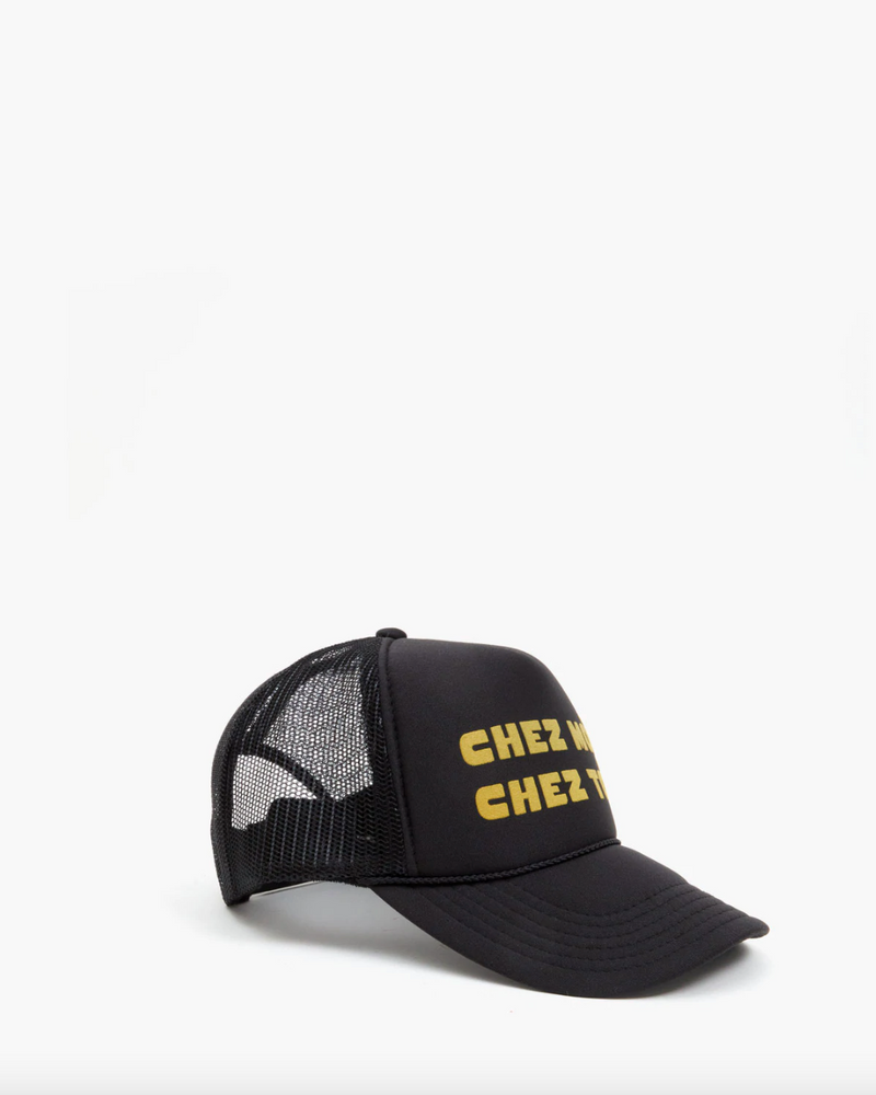 Chez Moi Chez Toi Black Trucker Hat – Well Heeled