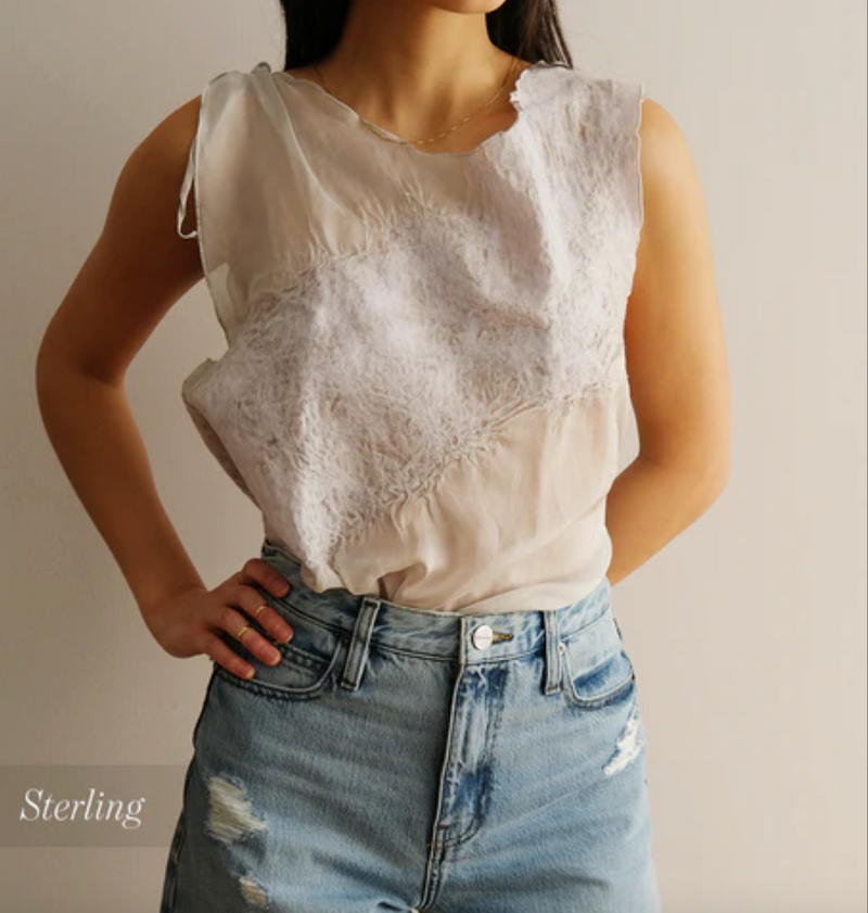 Silk Tie Shoulder Blouse | Sterling