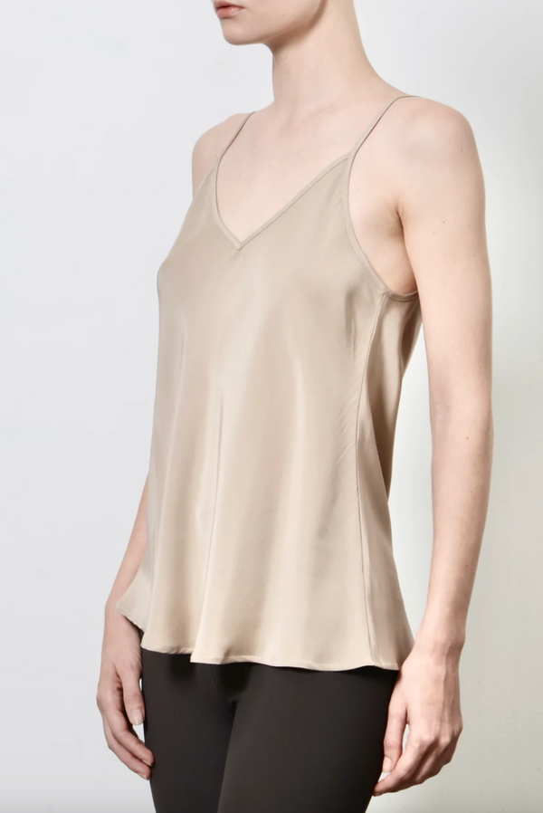 Henrietta Silk Bias Camisole | Mushroom