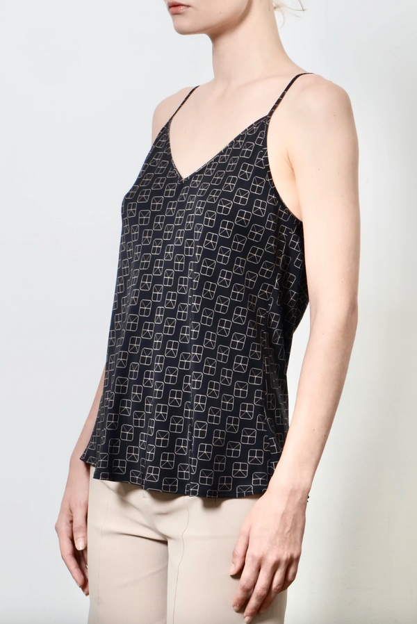 Henrietta Silk Bias Camisole | Mushroom Monogram