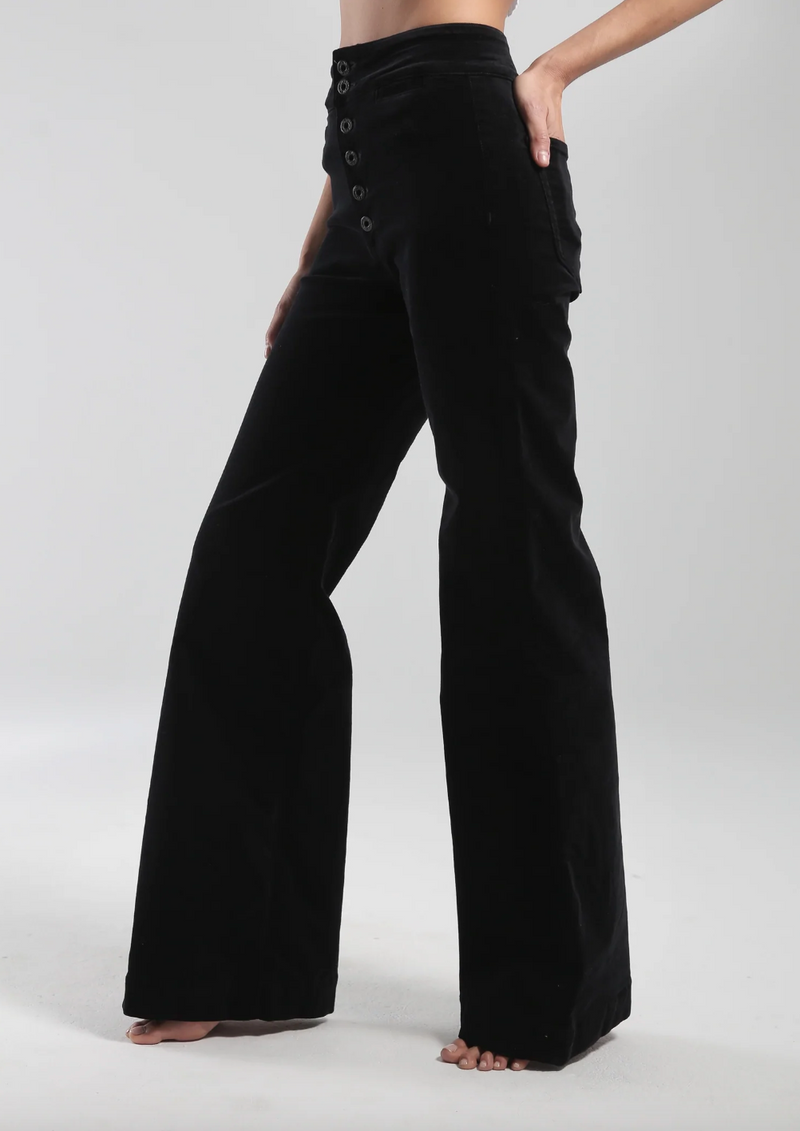 Brighton Wide Leg Velvet | Black