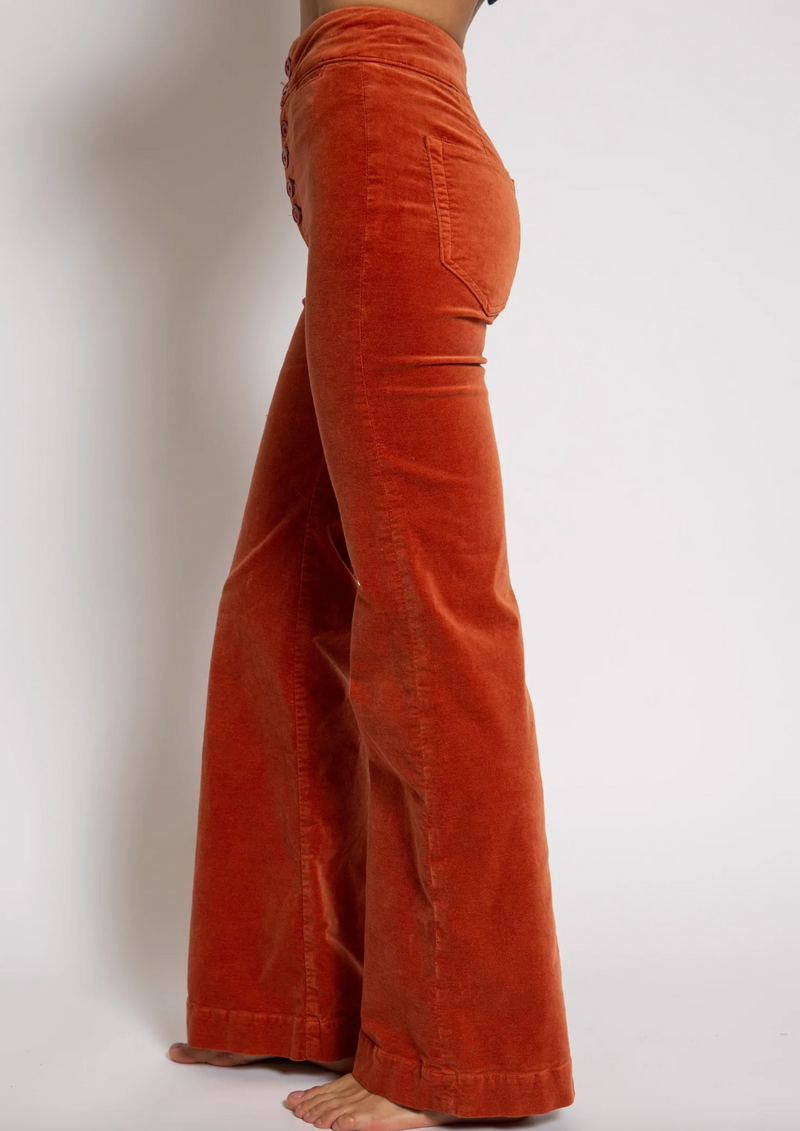 Brighton Wide Leg Velvet | Potters Clay