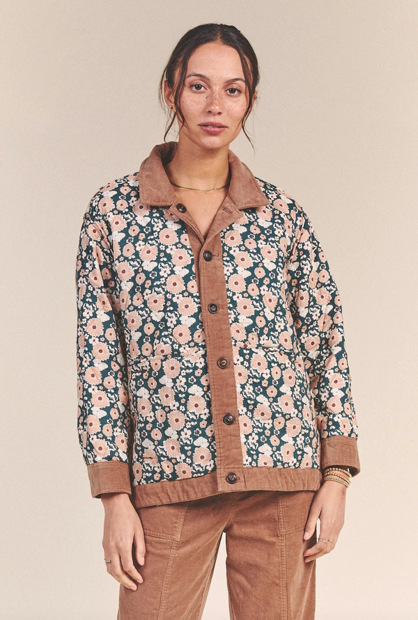 Betty Reversible Quilted Corduroy Jacket | Fawn