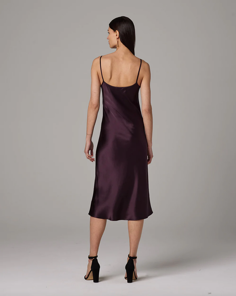 Midi Slip Silk Charmeuse Dress | Aubergine Midi Slip Silk Charmeuse Dress | Aubergine