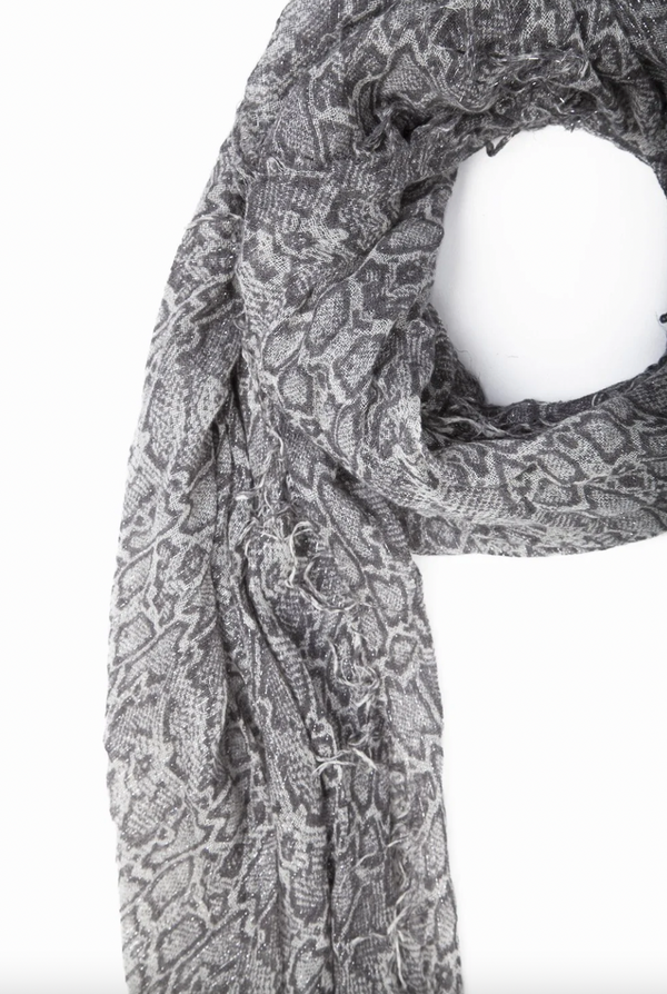Cashmere & Silk Scarf with Lurex | Metallic Snake