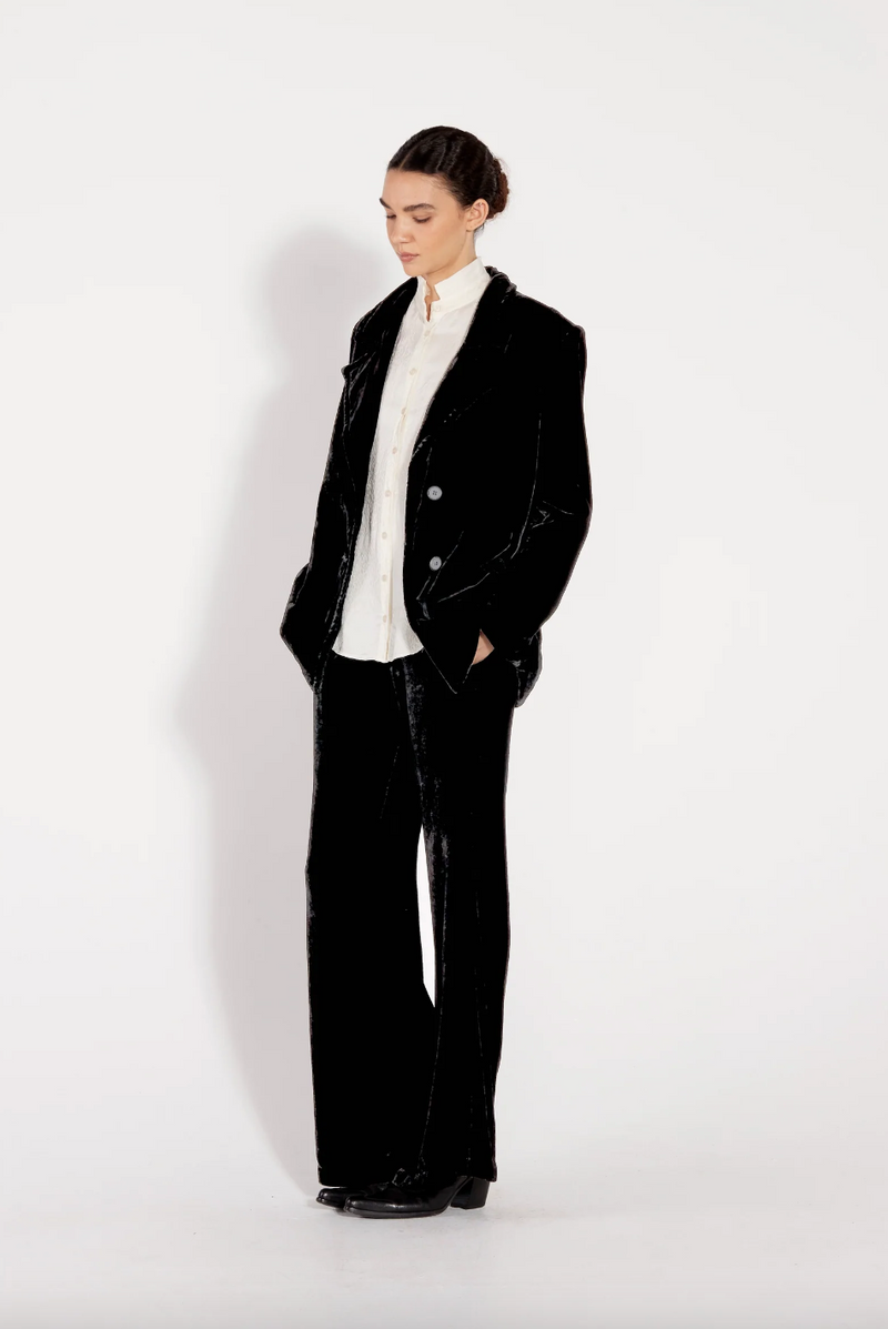 Helen Velvet Blazer | Black