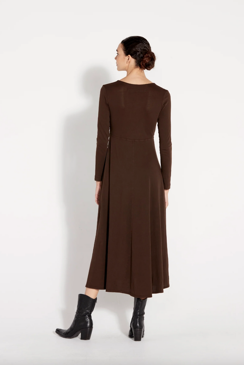 Dark Brown Classic Jersey Natalie Dress