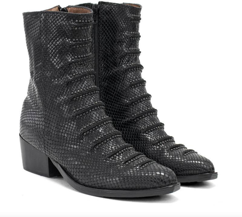 Tiba Tall Bootie | Black Lizard